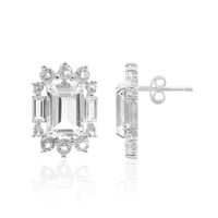 White Topaz Silver Earrings