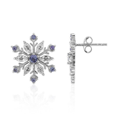 White Topaz Silver Earrings