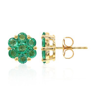 14K AAA Zambian Emerald Gold Earrings