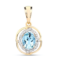 14K AAA Aquamarine Gold Pendant