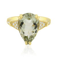 Green Amethyst Silver Ring