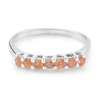 Orange Sapphire Silver Ring
