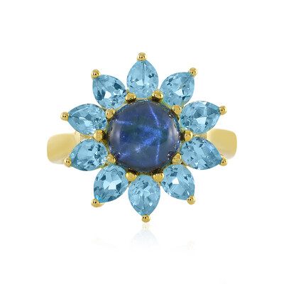 Blue Star Sapphire Silver Ring