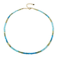 Neon Blue Apatite Silver Necklace