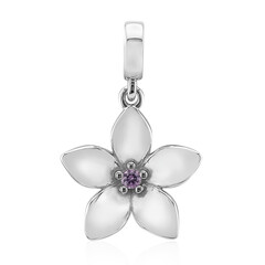 Pink Sapphire Silver Charm