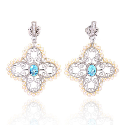 Sky Blue Topaz Silver Earrings (Dallas Prince Designs)