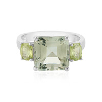 Green Amethyst Silver Ring