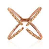9K SI1 Argyle Rose De France Diamond Gold Ring