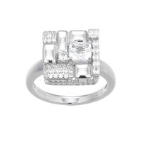 White Topaz Silver Ring (Adela Silber)