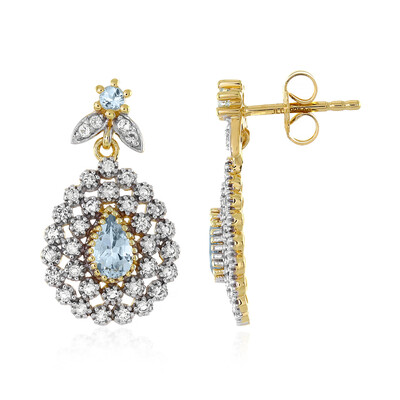 Aquamarine Silver Earrings