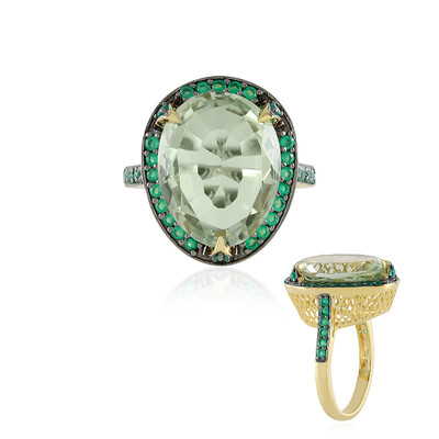 Green Amethyst Silver Ring
