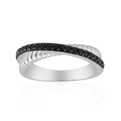 Black Spinel Silver Ring