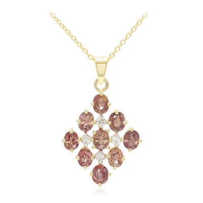 10K Unheated Padparadscha Sapphire Gold Necklace