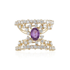 14K Unheated Ceylon Purple Sapphire Gold Ring (de Melo)