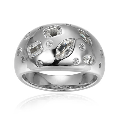 White Topaz Silver Ring (Adela Silber)
