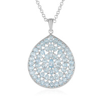 Sky Blue Topaz Silver Necklace