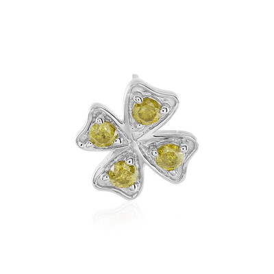 I3 Yellow Diamond Silver Pendant