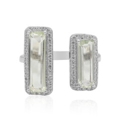 Green Amethyst Silver Ring