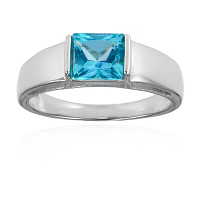 Paraiba Color Topaz Silver Ring