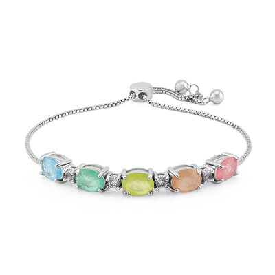 Yellow Pastel Quartz Silver Bracelet
