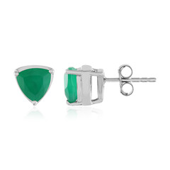 Green Onyx Silver Earrings
