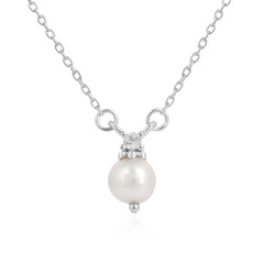 White Freshwater Pearl Silver Necklace