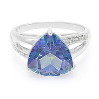Mystic Blue Topaz Silver Ring