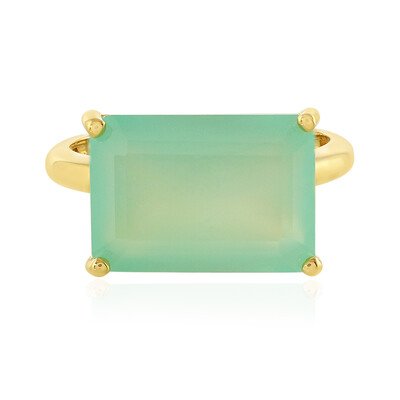 Aqua Chalcedony Silver Ring