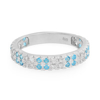 Neon Blue Apatite Silver Ring