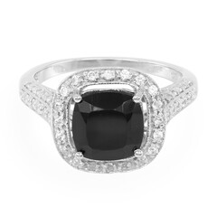 Black Spinel Silver Ring