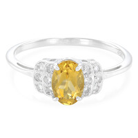 Champagne Quartz Silver Ring