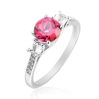 Pink Topaz Silver Ring