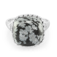 Snowflake Obsidian Silver Ring