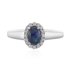 Blue Star Sapphire Silver Ring