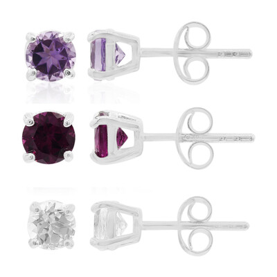 Rhodolite Silver Earrings