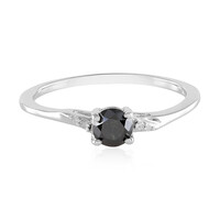 Black Diamond Silver Ring