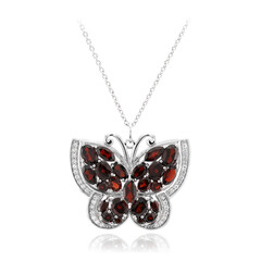 Garnet Silver Necklace