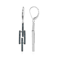 9K I2 Blue Diamond Gold Earrings (KM by Juwelo)