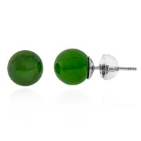 Nephrite Silver Earrings