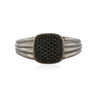 Black Spinel Silver Ring