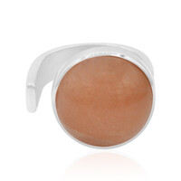 Orange Moonstone Silver Ring