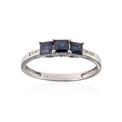 10K Ceylon Blue Sapphire Gold Ring