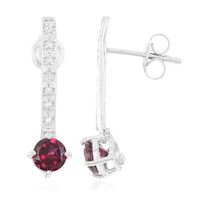Brazilian Rhodolite Silver Earrings