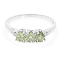 Green Sapphire Silver Ring