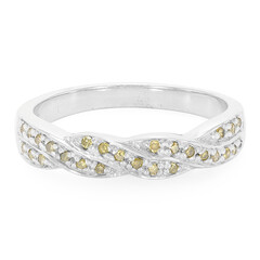 Fancy Diamond Silver Ring