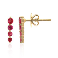 18K Red Beryl Gold Earrings