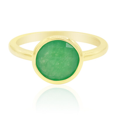 Green Jade Silver Ring