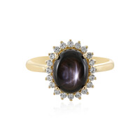 9K Black Star Sapphire Gold Ring