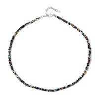Black Spinel Silver Necklace