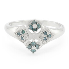 Fancy Diamond Silver Ring